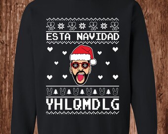 Bad Bunny - YHLQMDLG - Navidad -  Ugly Christmas Sweater - Crew Neck Sweatshirt
