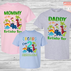 Dinosaur Family Birthday Shirts