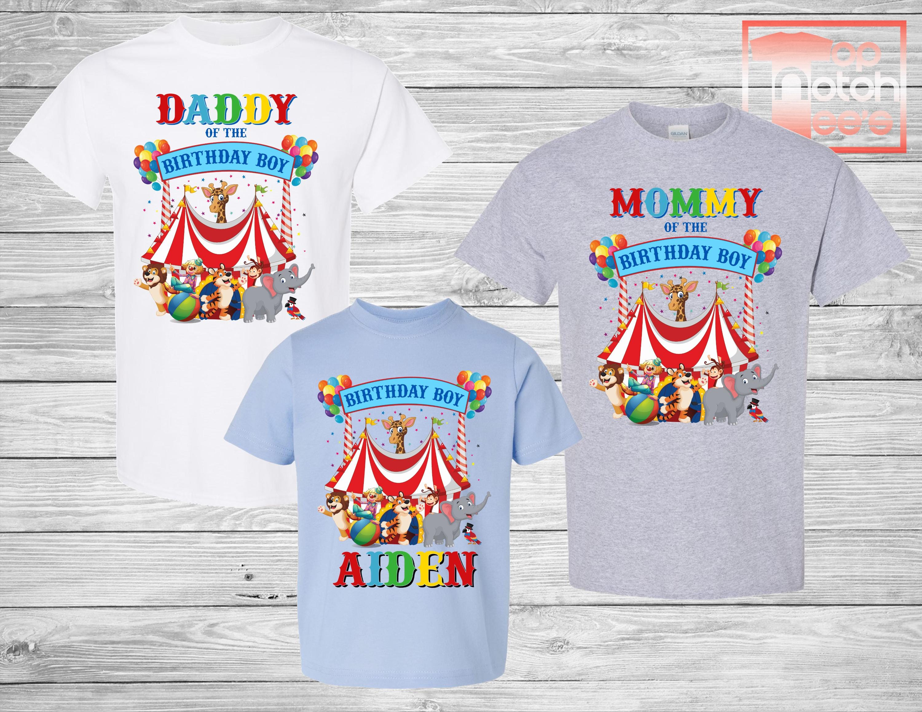 Dad Of The Birthday Boys T-Shirt Circus Birthday's Son Dad Of The Birthday Boys T-Shirt Circus Birthday's Son