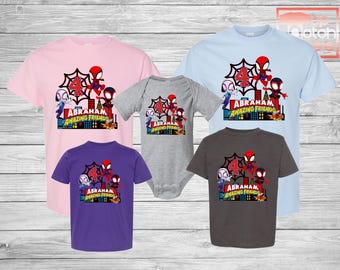 Spidey and friends Custom Family Birthday Shirts