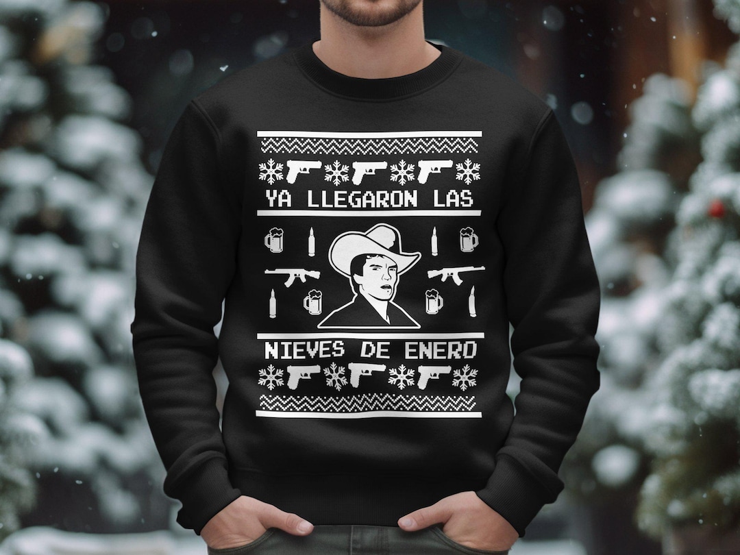 Chalino Sanchez Nieves De Enero Ugly Christmas Sweater Crew Neck Sweatshirt Etsy