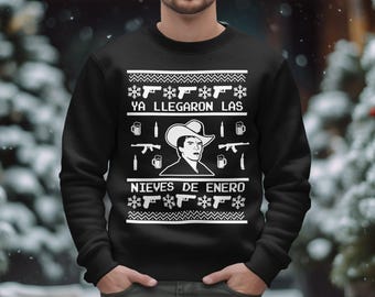 Chalino Sanchez - Nieves De Enero - Ugly Christmas Sweater - Crew Neck Sweatshirt