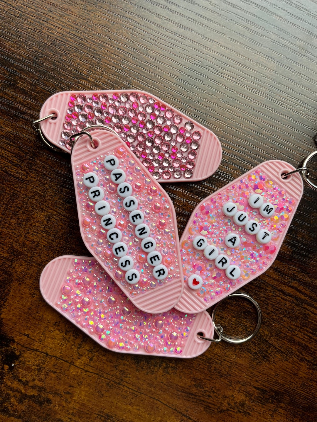 Personalized Bedazzled Keychain: Custom Rhinestone or Pearl Keyring - Etsy