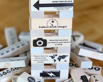Fun Drinking Party Block Tower Game // Unique Drunk Adult Tumble Tower