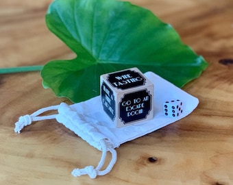 Custom 1.5" Date Decision Dice with Pouch / Personalized Couples' Activity Decider Rolling Block / Unique and Fun Wood Gifts