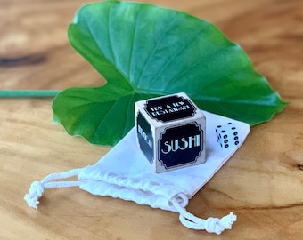 Custom 1.5" Wooden Food Decision Dice with Pouch / Personalized What to Eat Rolling Block / Unique and Fun Wood Gifts