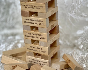 Personalized Wedding Block Tower // Personalized Wedding Guest Book // Wedding Anniversary Gift