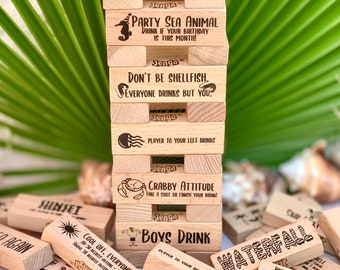Life's a Beach Drinking Game // Fun Drunk Block Tower Game