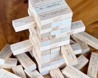 Corny Dad Jokes Icebreaker Block Tower Game / Fun Family Friends Game Night