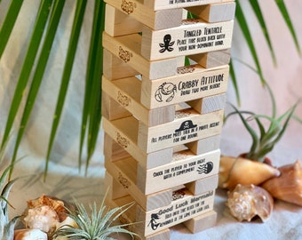 Family Friendly Beach Block Game // Fun Beach Themed Block Game // Unique Beach Themed Block Game for the Whole Family