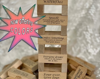Drunk Unique Fun Bachelorette Party Game // Bridal Shower Block Tower Game // Drinking Game // Hen Party // Custom Game