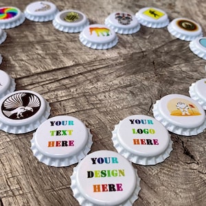 Custom Bottle Caps // Custom Logo, Design, Text // Unique Gift for Brewers // Personalized Caps for Parties, Businesses, & Weddings