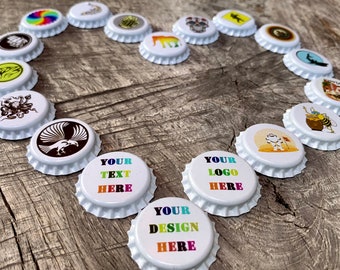 Custom Bottle Caps // Custom Logo, Design, Text // Unique Gift for Brewers // Personalized Caps for Parties, Businesses, & Weddings