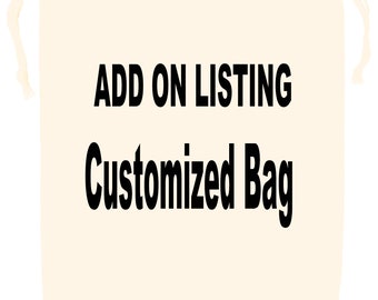 Add On Listing // Custom Bag for Block Tower Game // 9.5" X 11" // 100% Organic Cotton Canvas Drawstring Container