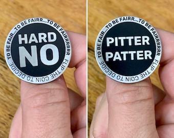Harde metalen beslissingsmunt met geen of pittergeklets met kast / roestvrijstalen flipmunt / om eerlijk te zijn beslisser / uniek cadeau