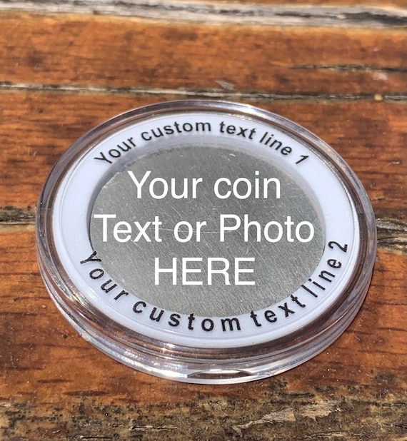 Custom Text, Photo, Logo Decision, Commemorative Coin // Personalized Baby Shower, Housewarming, Wedding, Couple, Business, Gag Gift