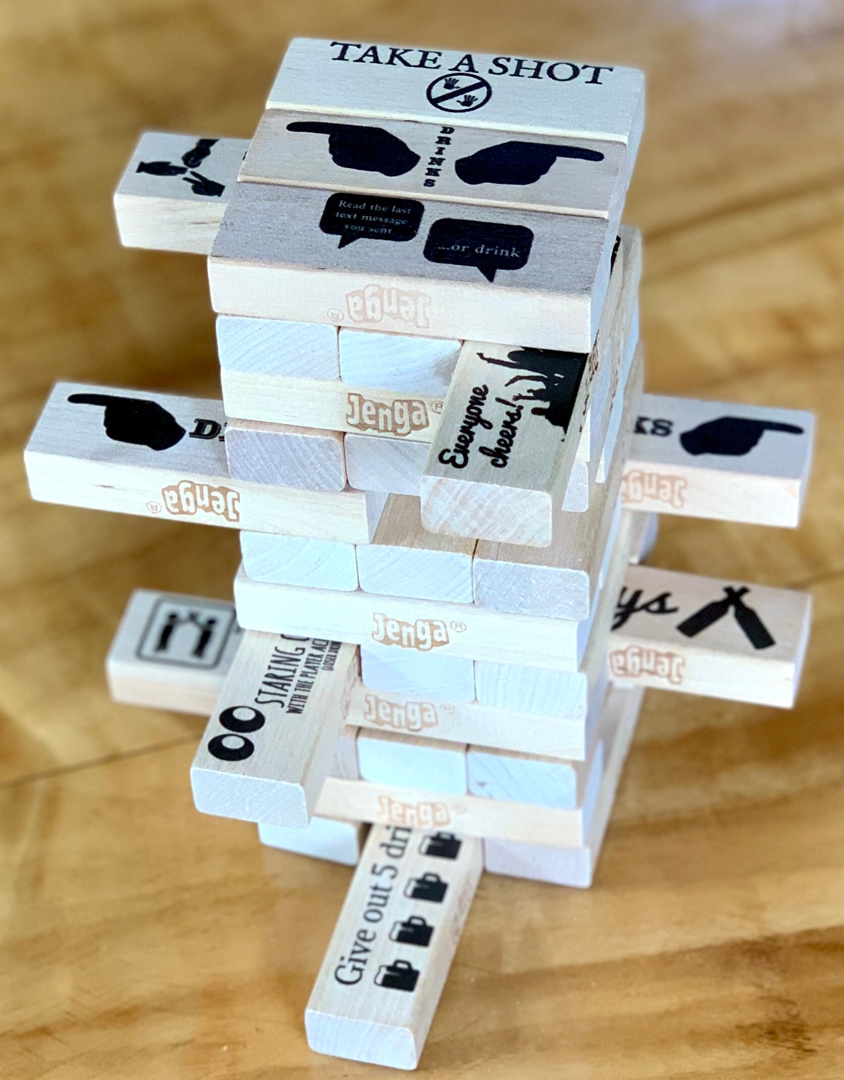 Block Party Tumbling Tower Game - 54 Hilarious Blocks With Dares & Challenges For Adults