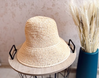 Raffia Sun Hat: Summer Panama, Eco-Friendly Yarn