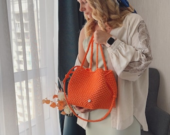 Raffia Bag: Crochet Summer Purse, Crossbody or Tote
