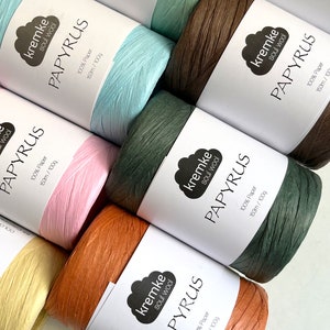 Carta rafia Papiro, filato 100% naturale per cappelli, borse, cestini all'uncinetto