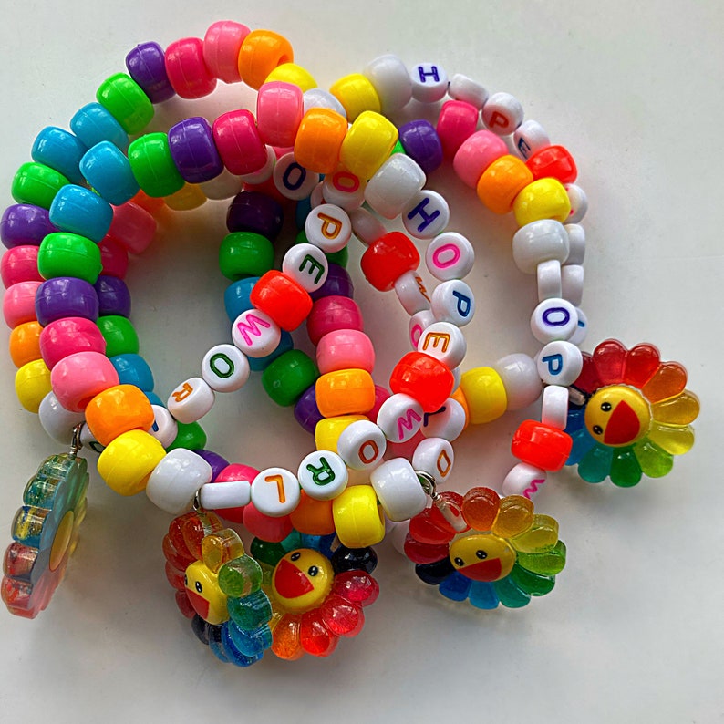 Bts bracelets. Hopeworld Hobicore beaded bracelets and other | Etsy