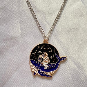 subtle bts whalien 52/ mikrocosmos/ rm mono moonchild inspired pendent necklace! comes with FREE bts photocard