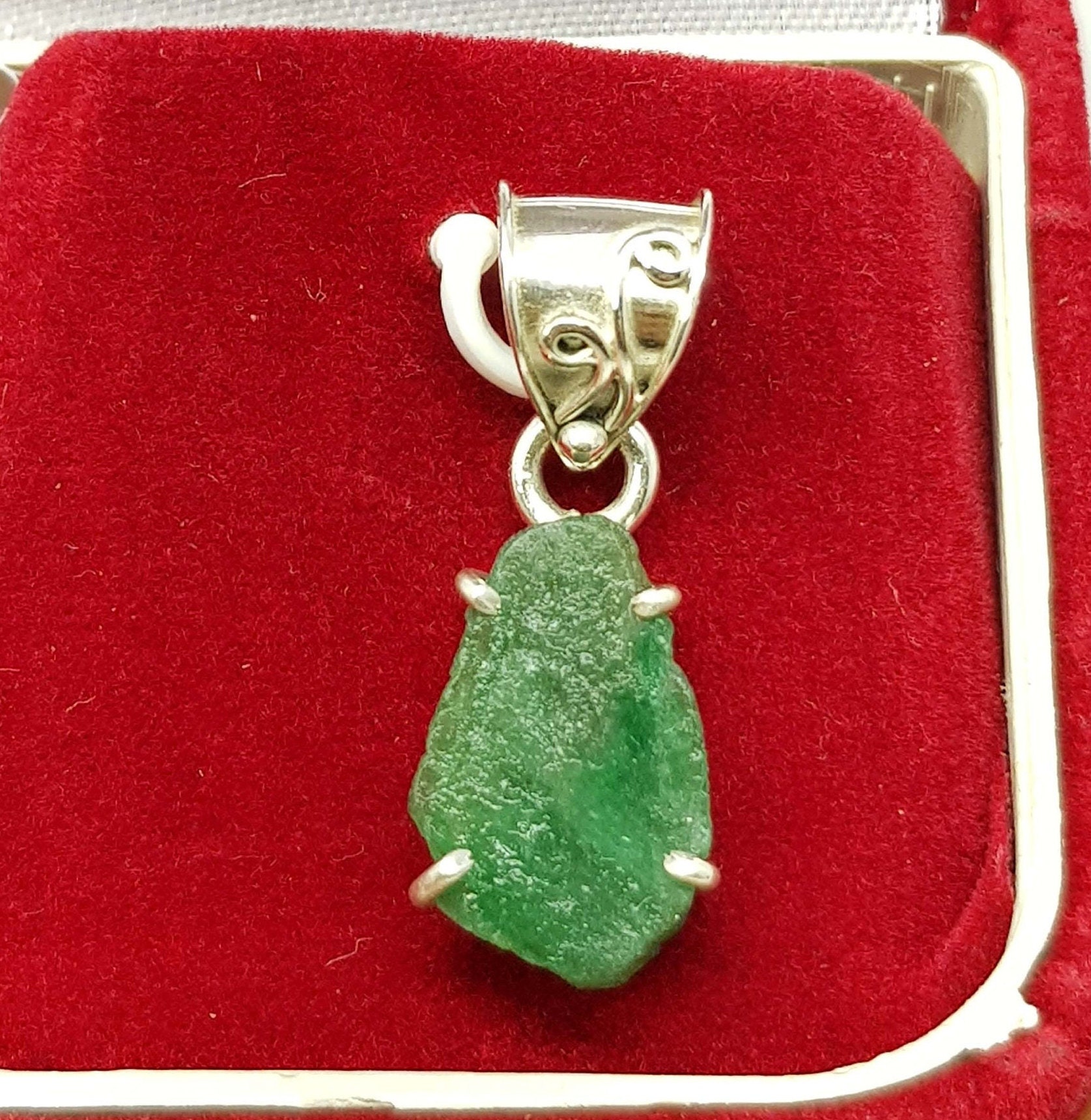 Genuine Natural Emerald Rough Pendant Raw Zambian Emerald - Etsy UK