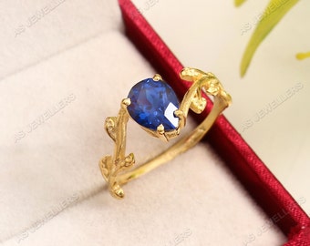 Ceylon Cornflower Blue Sapphire Ring Pear Gemstone Ring Statement Ring Cornflower Sapphire Wedding Ring Gift For Love Sterling Silver Ring