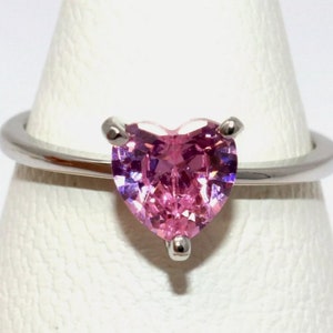 Flawless Pink Sapphire Ring Beautiful Heart Shape Sapphire Ring Statement Ring Handmade Ring  92.5 Sterling Silver Ring Valentine's Jewelrys