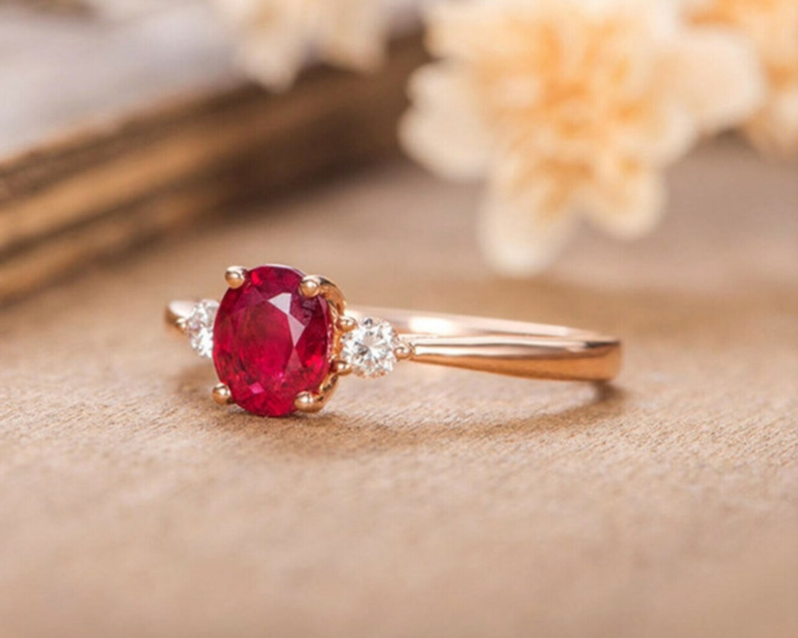 AAA Flawless Blood Red Ruby Ring Oval Cut Stone Ring July Etsy
