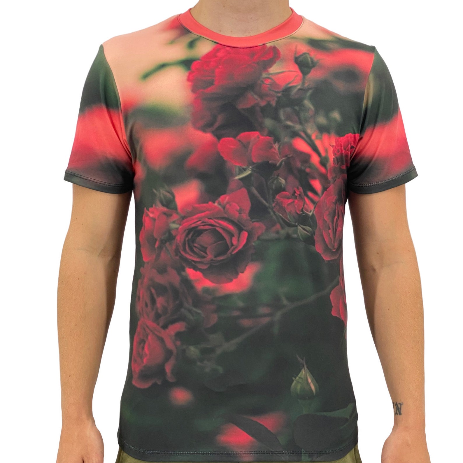 Red Roses Shirt Premium Men Tee All Over Print T-Shirt | Etsy