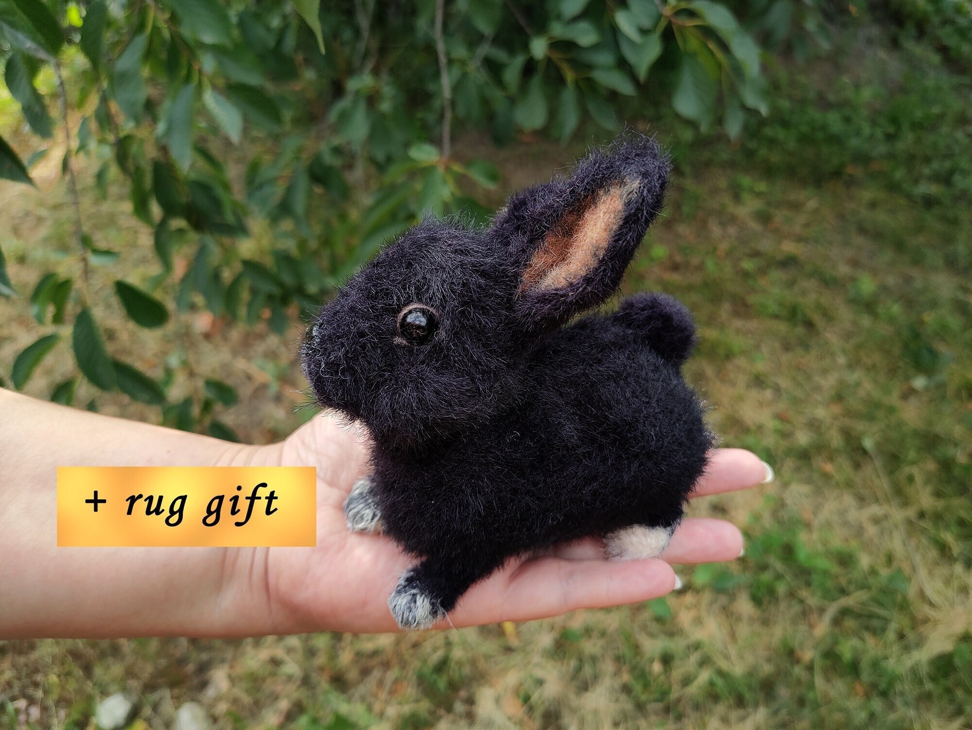 Realistic Black Rabbit Plush Stuffed Animal Cute Hare-like - Etsy Realistic Black Rabbit Plush Stuffed Animal Cute Hare-like - Etsy