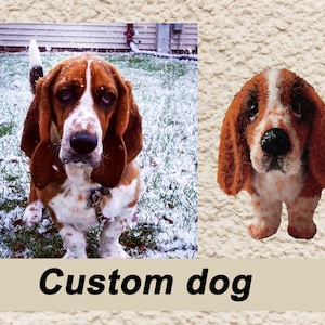 Custom crochet dog Memorial pet figurine Personalized collar Replica with pet photo Gift for animal lovers pet loss.