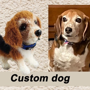 Custom plush dog, crochet crochet figure Commemorative toy in the interior Soft fluffy animal in the form of a puppy sculpture. image 5