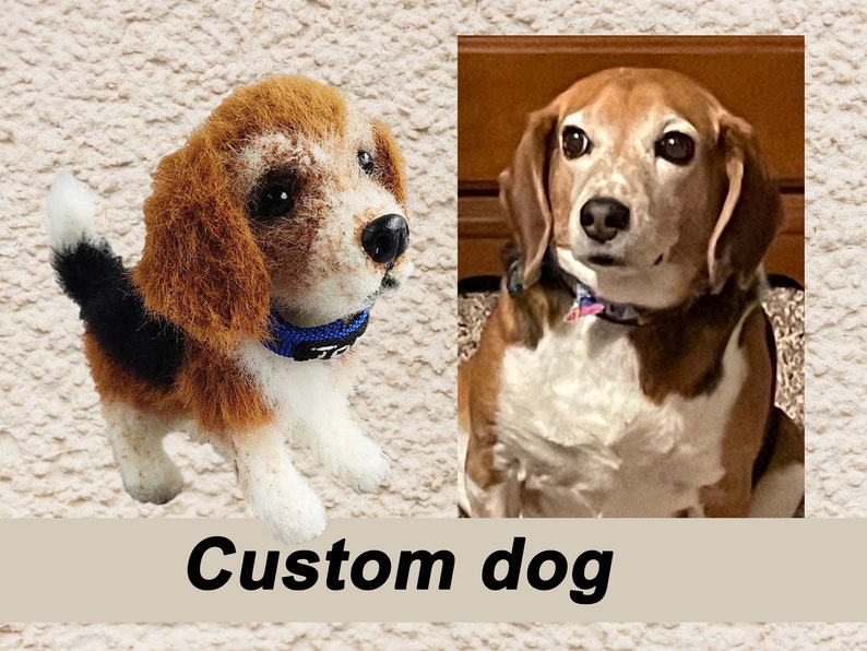 Custom plush dog, crochet crochet figure Commemorative toy in the interior Soft fluffy animal in the form of a puppy sculpture. image 5