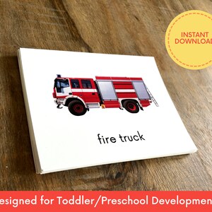 VEHÍCULOS /Tarjetas Flash Montessori / Actividad para niños pequeños / Aprendizaje preescolar / Descarga instantánea / Imprimible