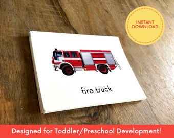 VOERTUIGEN/Montessori Flash Cards/peuter activiteit/voorschoolse leren/Instant download/afdrukbaar