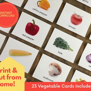 GEMÜSE / Montessori Lernkarten / Lernkarten für Kleinkinder / Vorschulalter / Sofort download / Printable