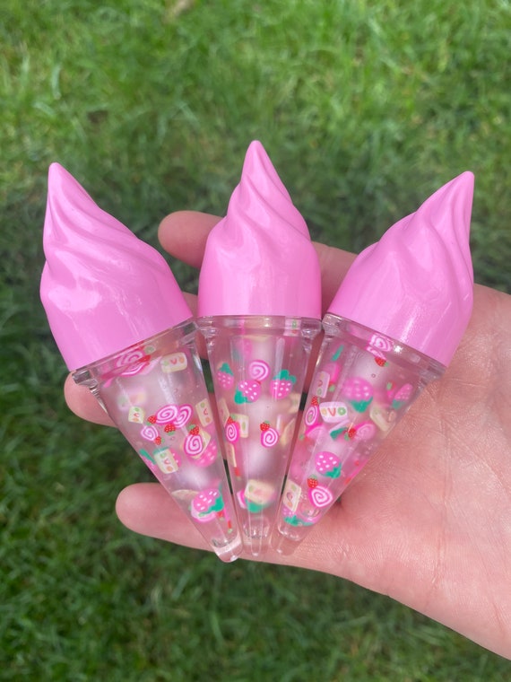 Strawberry Ice Cream Cone Lip Gloss Etsy