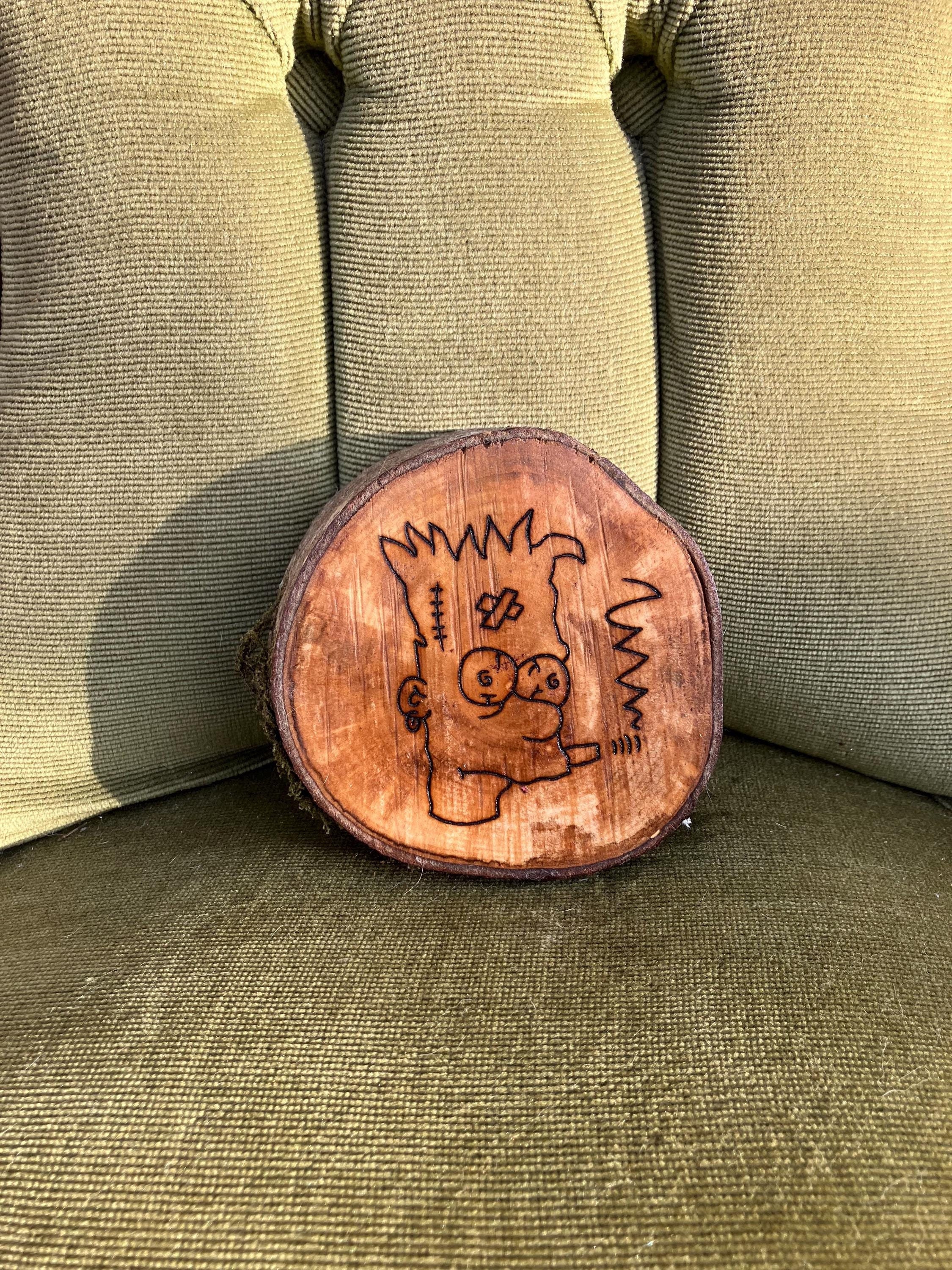 Bootleg Bart Simpson Handmade Wood Burned Art - Simpsons Comics Pyrography  Wall Art - Etsy