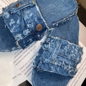 Distressed denim slides image 2