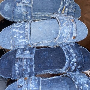Distressed denim slides image 10