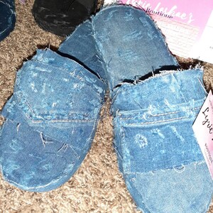 Distressed denim slides image 8