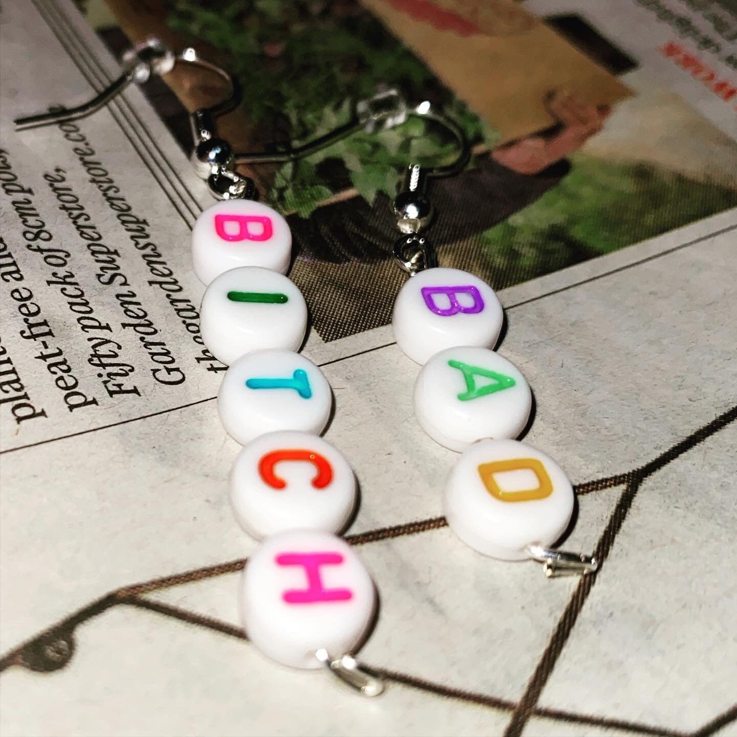 Custom letter/word earrings Etsy