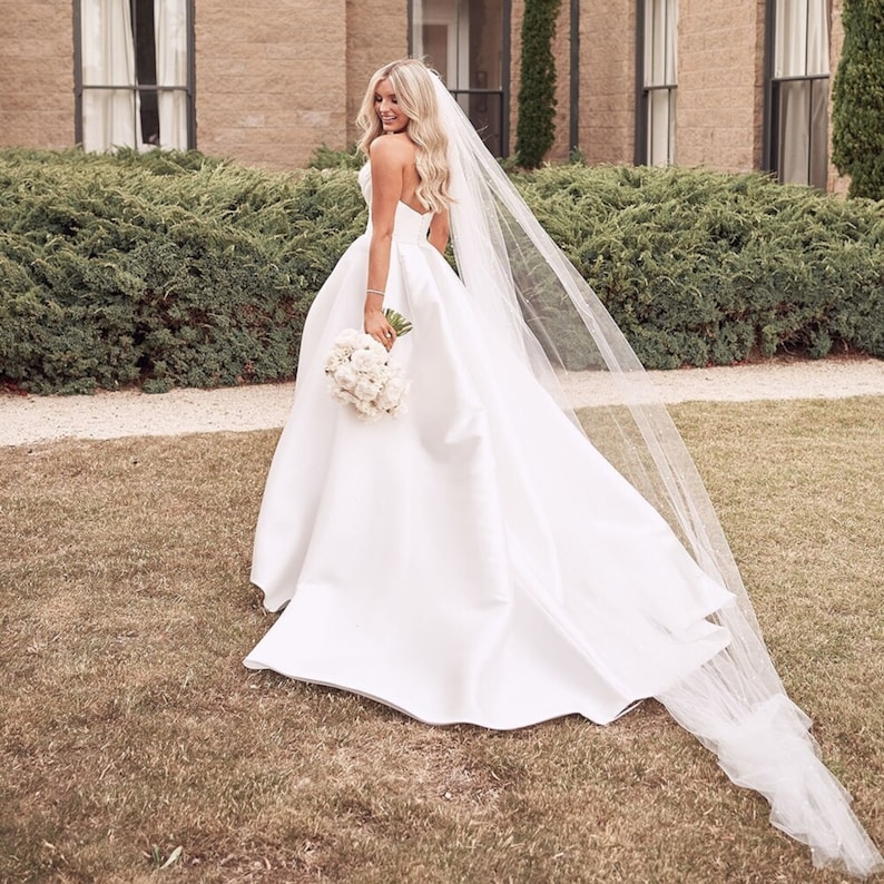 Custom Elegant A-line Strapless Wedding Dress Satin High - Etsy