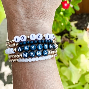 Gold filled beaded bracelet, custom bracelet, name bracelet