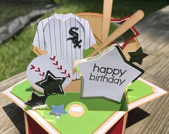 3D pop up White Sox Birthday Card, Baseball Card, Chicago White Sox,