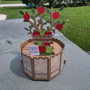 Fall Apple Tree Pop up Card, Apple Picking Card