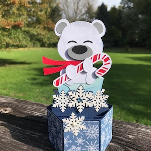 Christmas Polar Bear Card, Christmas Card, Polar Bear Card