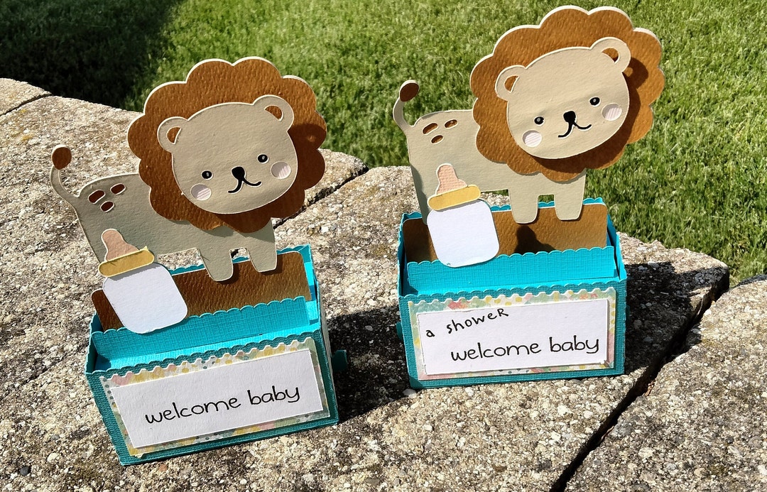 Lion 3d Pop up Baby Shower Card Etsy